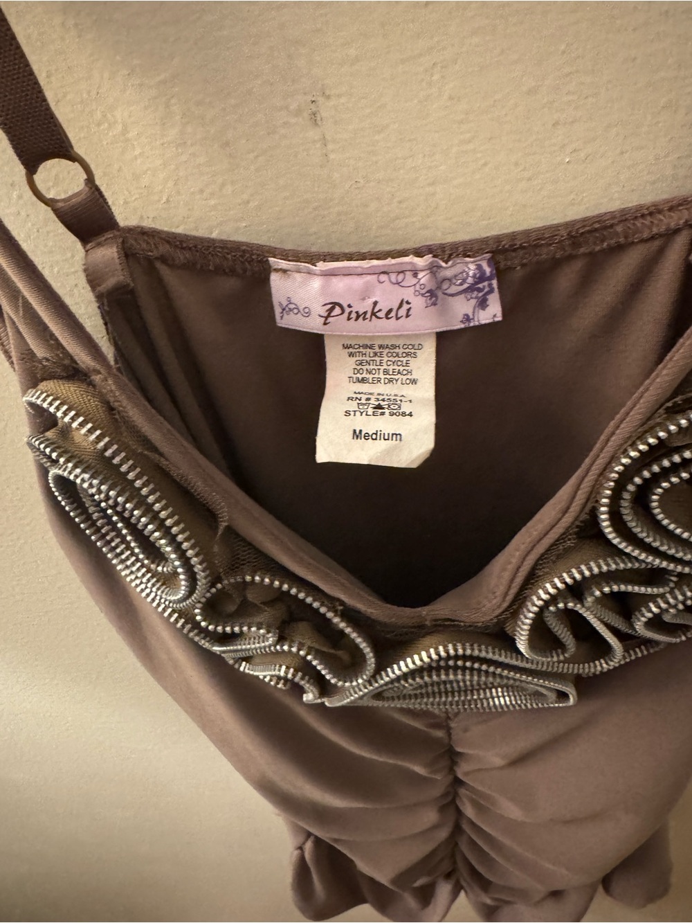 Apt. 9 Brown Ruffle-Front Spaghetti Strap Cami - Picture 2 of 3
